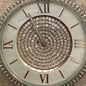 Michael Kors Women’s Watch - crystal and opal face with tan leather wristband